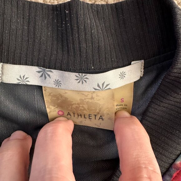 Athleta Jacket Womens‎ S Bombtastic Floral Watercolor Bomber Banded Lightweight - Picture 3 of 8